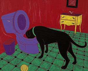 Humorous Dog Art LARGE 16" X 20" Print - Black Labrador Art by Angela Bond