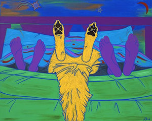 Golden Retriever Giclee Print on Canvas - Humorous Dog Art - Large Canvas Print 24" X 30" by Angela Bond